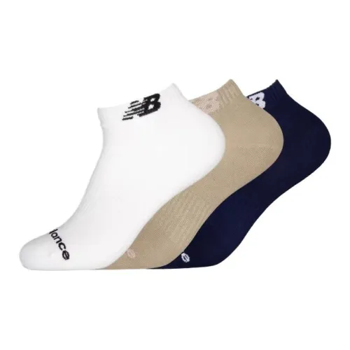 New Balance NB Ankle Socks Unisex 3 Pack White/Khaki/Dark Blue