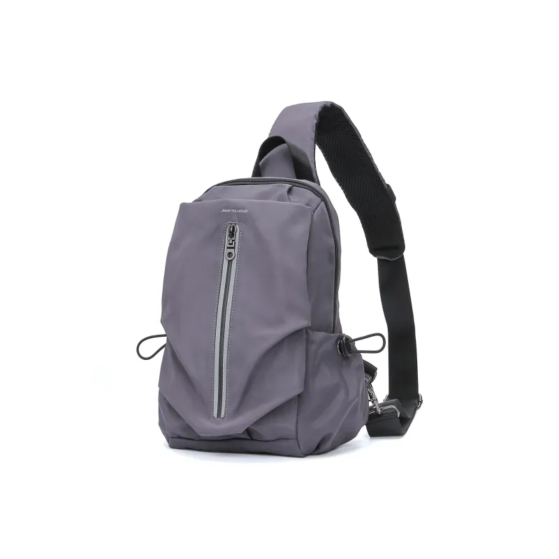 JEANSWEST Fabric Sling Bag Crossbody Bag Backpack Regular Unisex Black/Gray-8