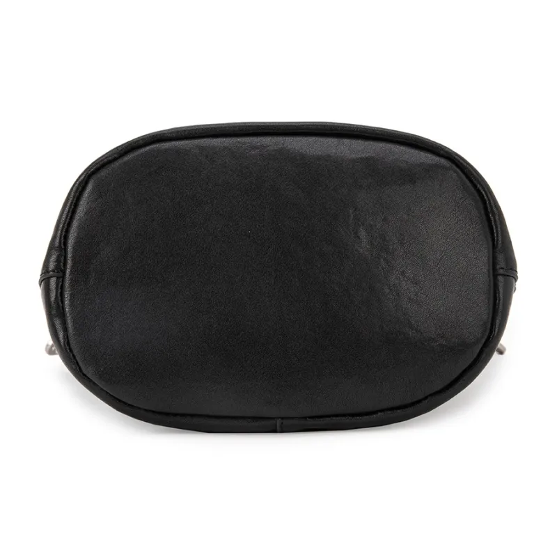 VENOF Cow Leather Portable Crossbody Bag Shoulder Bag Small Size Women's Lihai Black/Twilight Black-11