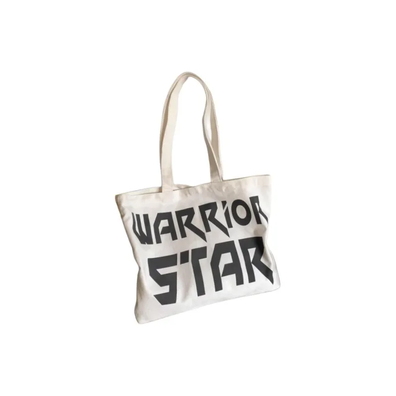 Warrior Canvas Bag, Tote Bag, Shopping Bag, Handbag, Shoulder Bag Tubas Women's White-1