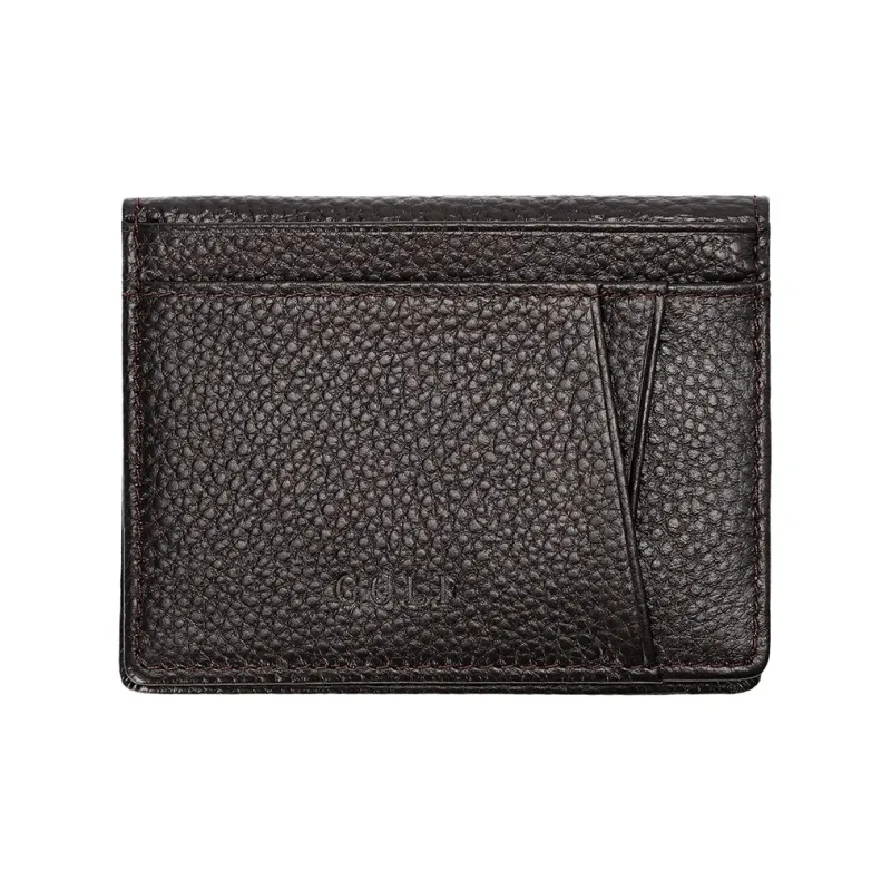 GOLF Cow Leather Bonded Synthetic Leather Card Holder Regular Men's Black/Coffee-8