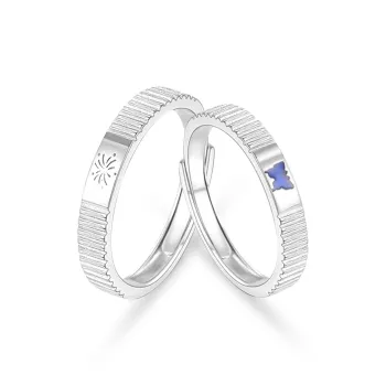 SHOIIIW S999 Fine Silver Couple Rings Unisex