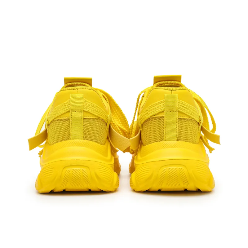 Singing Abrasion Resistant, Breathable, Lightweight Low Top Chunky Sneakers Unisex Yellow-5