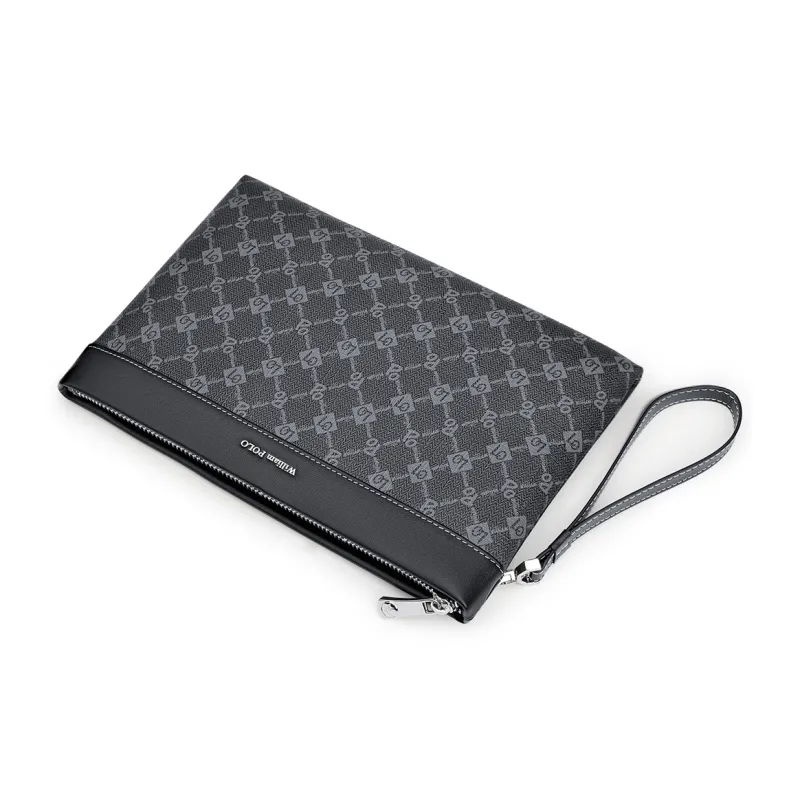 WilliamPOLO PVC Clutch Large Size Men's Black-2
