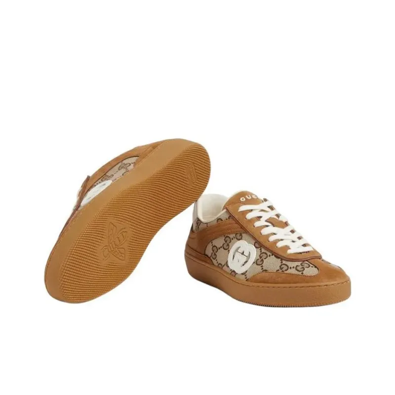 GUCCI Women's G75 'Interlocking G Brown Suede' Women's-5