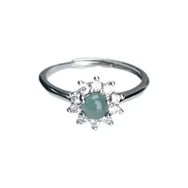 WENFUGE Bean Type Jadeite Rings Unisex-0