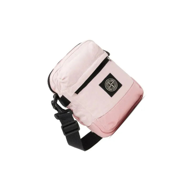STONE ISLAND Linen With Nylon Shoulder Bag, Crossbody Bag Unisex Pink-2