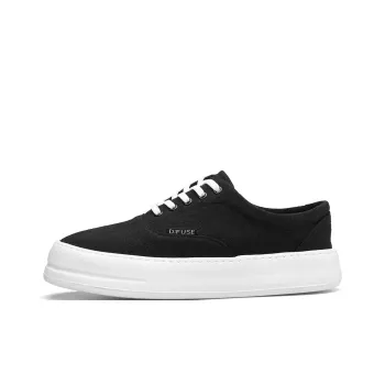D FUSE SCANDINAVIA Men's Shoes Slip Resistant Low Top Canvas Shoes Black