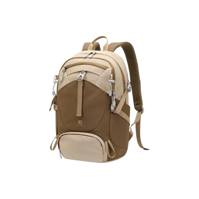 GOLF Fabric Backpack Extra Large Unisex Ecru With Black/Macaron Tea Brown-3