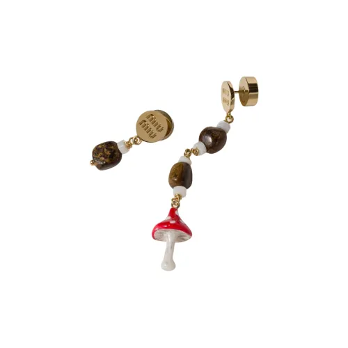 MIU MIU Brass Earrings Unisex Bronze