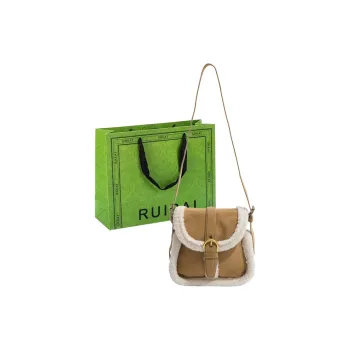 RUIPAI Matte Fabric Shoulder Bag Regular Women's Khaki