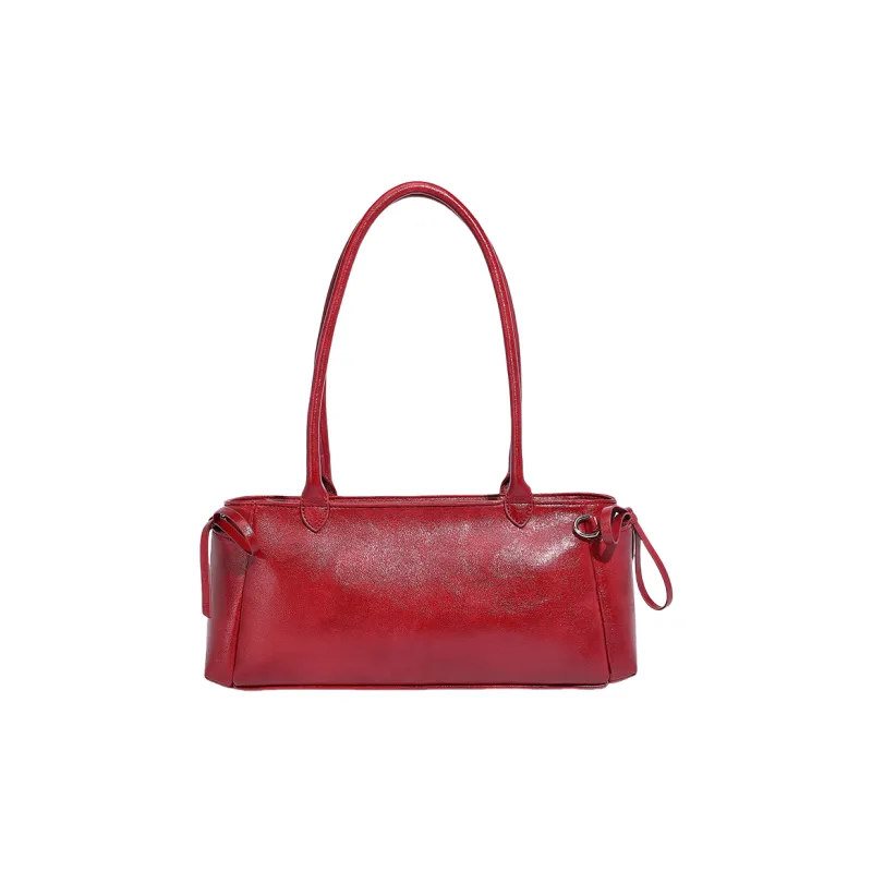 OCTSUI PU One Shoulder Handbags Medium Size Women's Ecru/Red/Brown Black-7