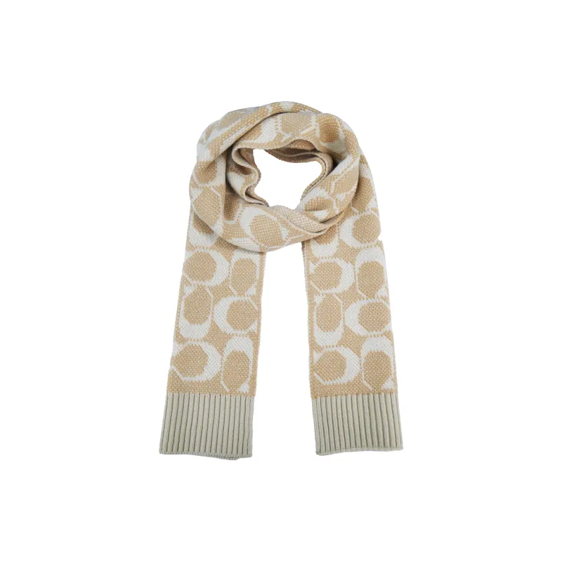 COACH Knit Scarves Unisex Beige-0
