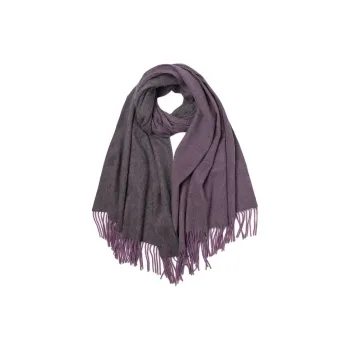 H YXIANG 100% Wool Shawls Women's Purple/Dark Gray