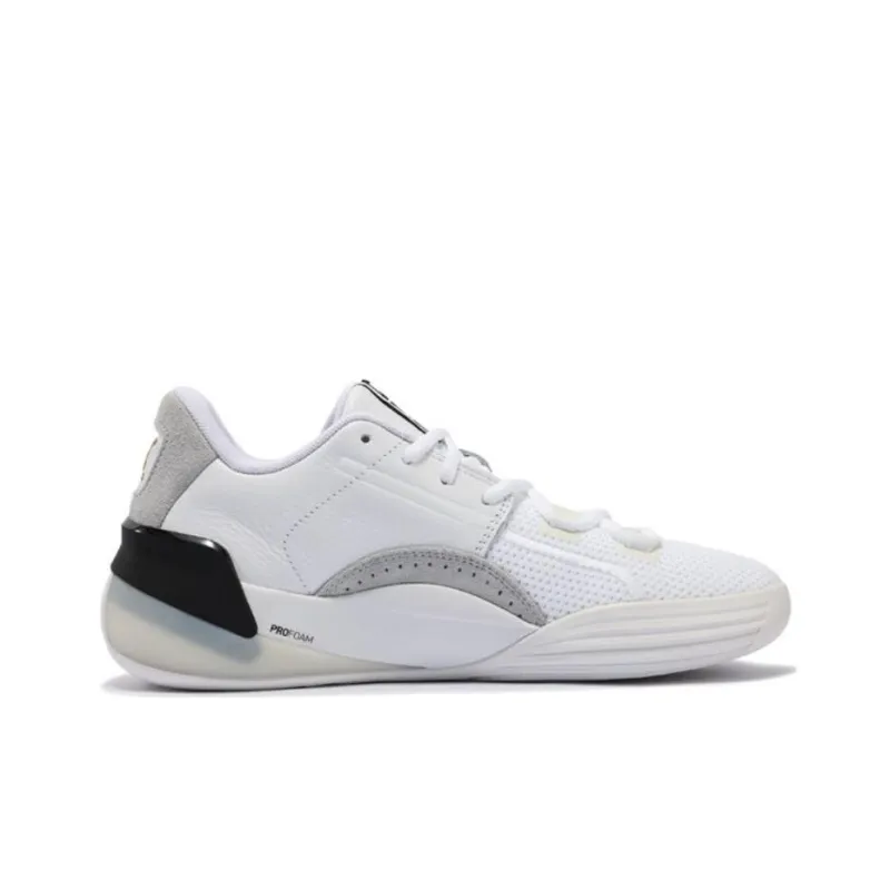 PUMA Clyde Hardwood Anti Slip Wear Resistant Low Top Basketball Shoes Unisex Black White-1