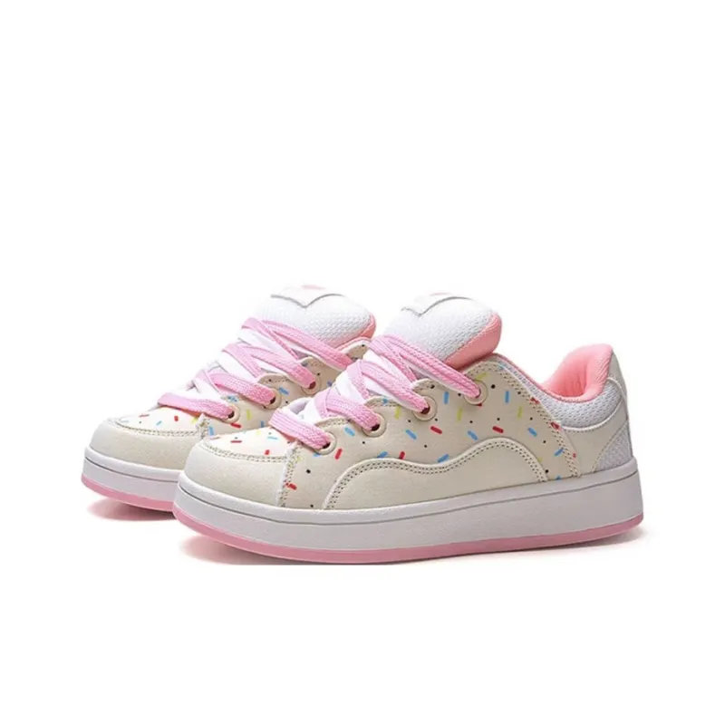 SHUXIAOBEI Anti-Slip Wear-Resistant Low-Top Skateboard Shoes Women's Sweetheart Pink-2