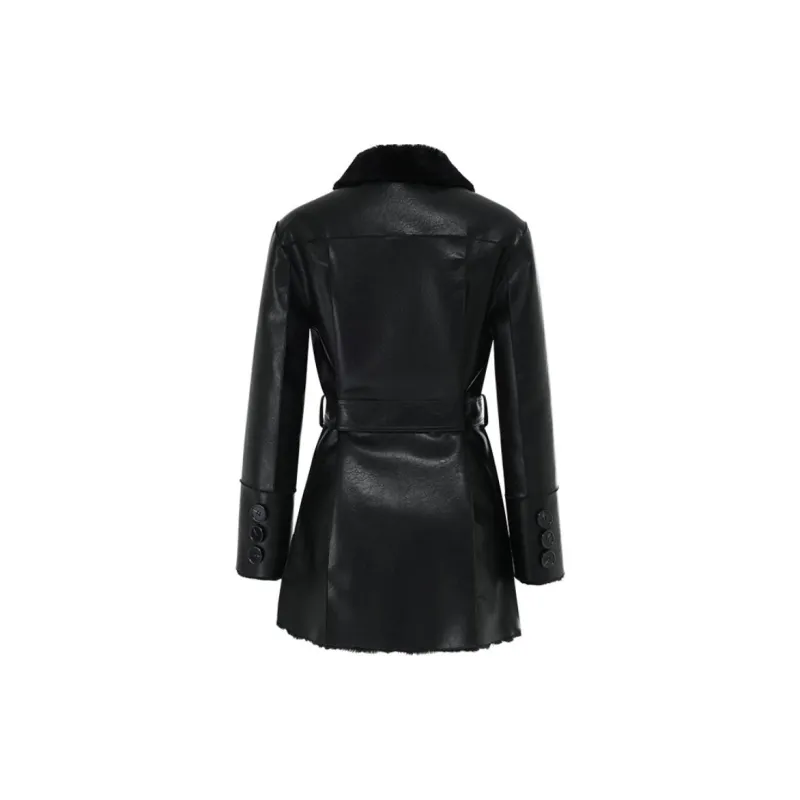NOT YOUR ROSE FW24 Reversible Leather Mustang Jackets Coats Women's Black-1