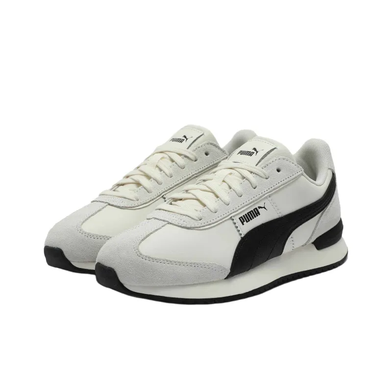 PUMA R78 Retro Cushioning Lightweight Low Top Casual Shoes Unisex White Black-1