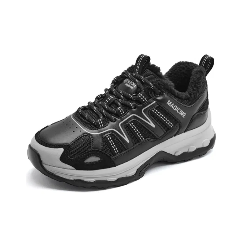 AGSDON Warm Height Increasing Low Top Hiking/Trekking Shoes Women's Black-1