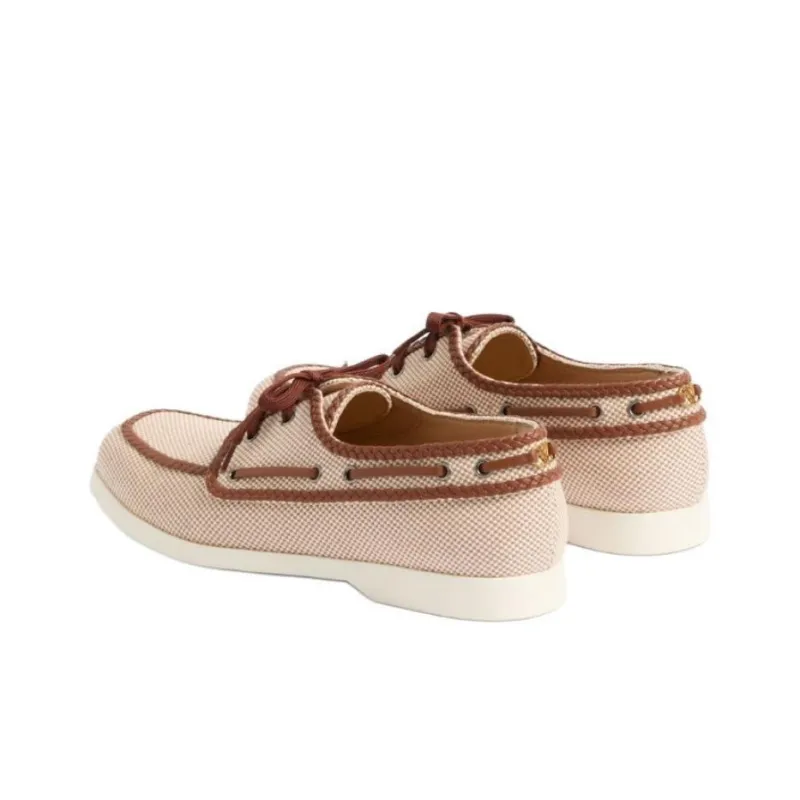 Valentino Boat Shoes Men's Beige-4