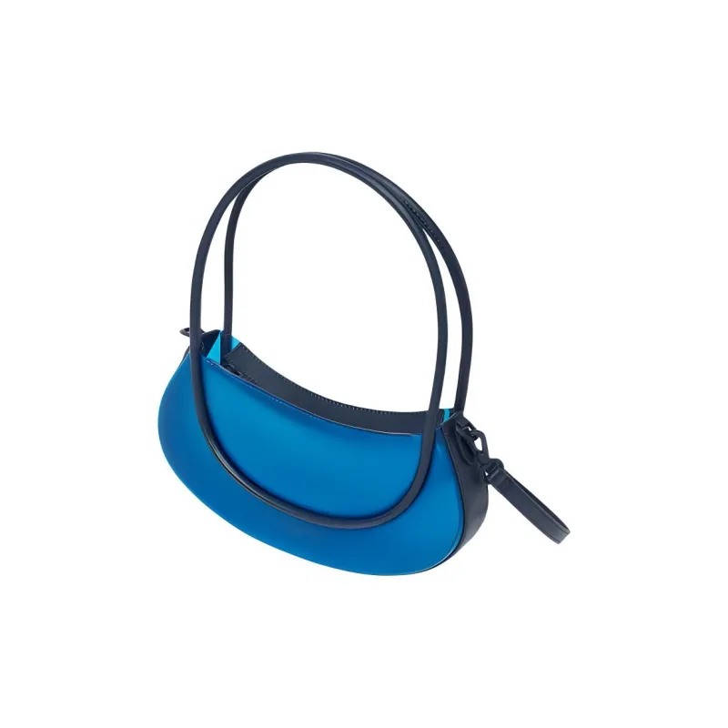 CHARLES&KEITH Synthetic Leather Shoulder Bag, Crossbody Bag, Handbag Regular Women's Black/Blue-5