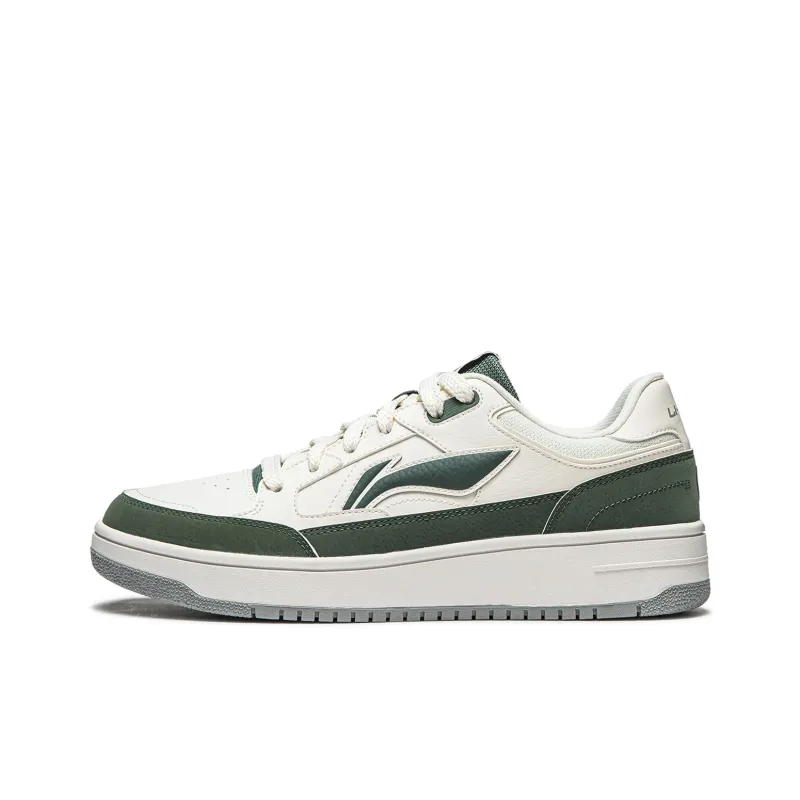 LiNing Tianji Slip Resistant, Abrasion Resistant, Lightweight, Breathable Skateboard Shoes Men's White Green-0