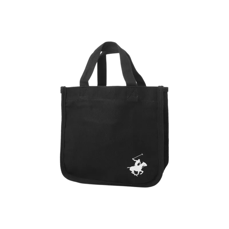 BEVERLY HILLS POLO CLUB Cotton Fabric Tote Bag Shopping Bag Handbag Women's Black-2