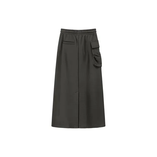 CHUU Casual Long Skirts Women's Carbon Gray-1