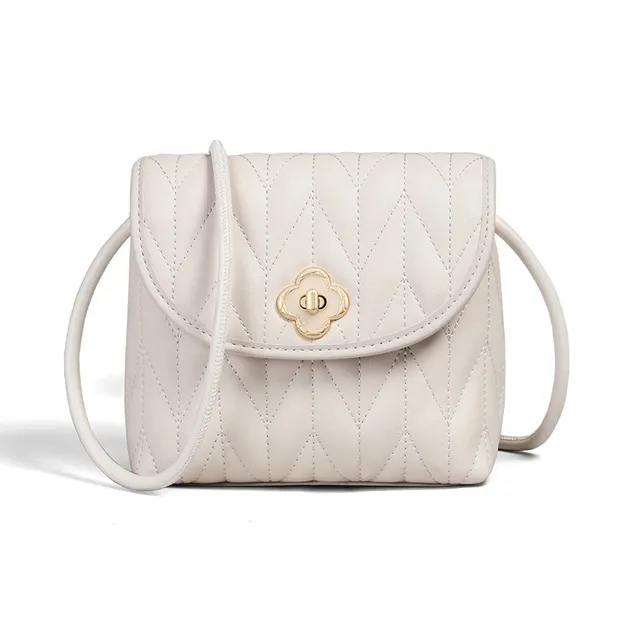 MILLIE'S Cow Leather With Synthetic Leather Underarm Shoulder Bag Regular Women's Ecru-2