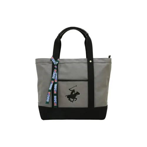 BEVERLY HILLS POLO CLUB Cotton Shoulder Bag Crossbody Bag Handbag Unisex Gray & Black