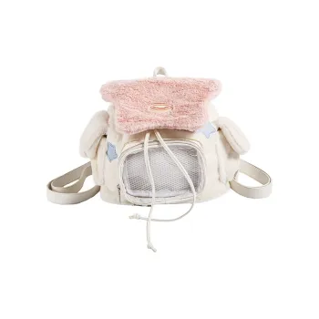 LUVISTRUE Plush Backpack Regular Women's White/Black