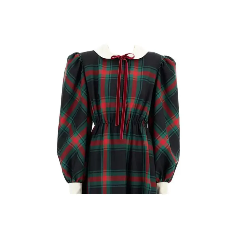 GUCCI Long-Sleeved Dresses Women's Red Green-1