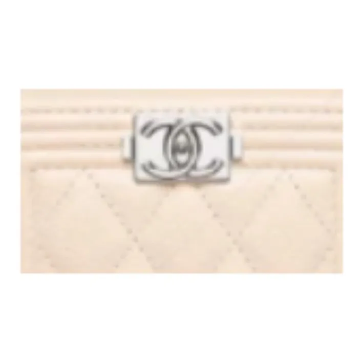 CHANEL Calfskin Coin Purse Women's Light Beige-1