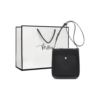 MILLIE'S Cow Leather Patchwork Synthetic Leather Shoulder Bag Crossbody Bag Regular Women's Black/White