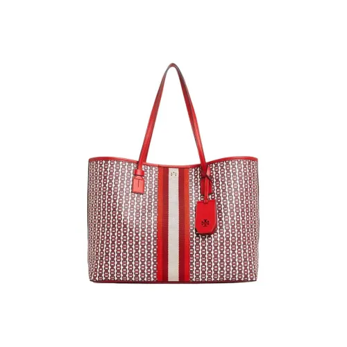 TORY BURCH Gemini Link Coated Canvas Tote Bag Shopping Bag Shoulder Bag Handbag Medium Size Women's Red