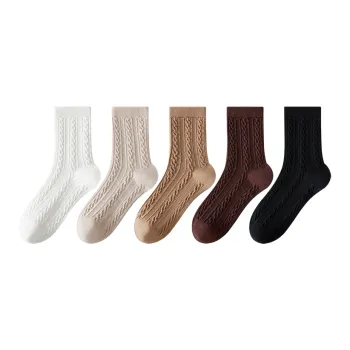 MIIOW Mid Calf Socks Women's 5 Pack Mixed Color