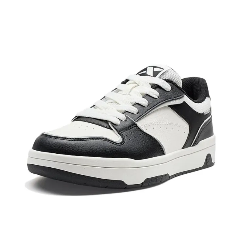 XTEP Air Force 1 Anti Slip Wear Resistant Low Top Skateboard Shoes Men's White Black-1