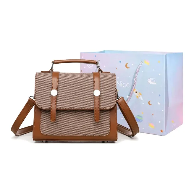 GOX PU Handbag Regular Women's Gray/Blue/Brown-5