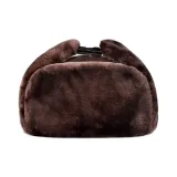 Thickened and Fleece-Lined Earmuff[Leather Style]-Brown