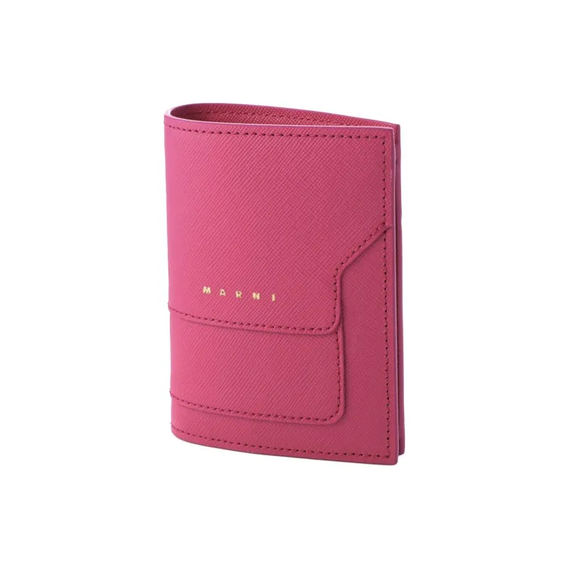 MARNI Calfskin Wallet Women's Rose Red-1