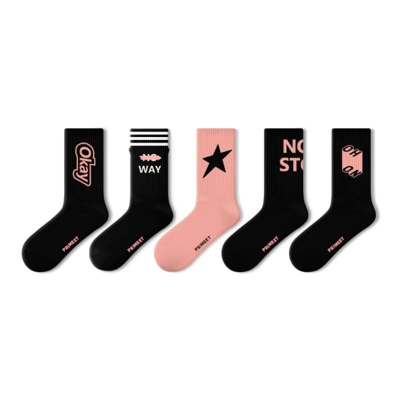 Primeet Mid Calf Socks Unisex 5 Pack-0
