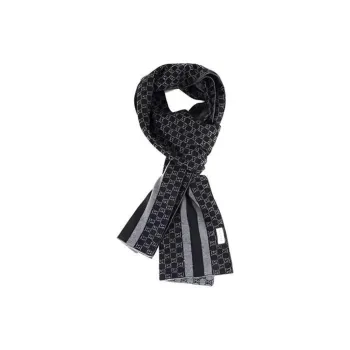 GUCCI Wool Knit Scarves Unisex Black