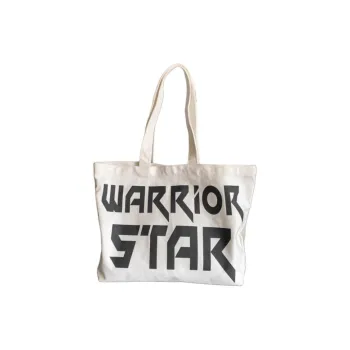 Warrior Canvas Bag, Tote Bag, Shopping Bag, Handbag, Shoulder Bag Tubas Women's White