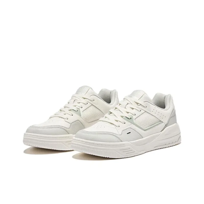 Erke Anti Slip Wear Resistant Low Top Skateboard Shoes Men's White Gray Green-1