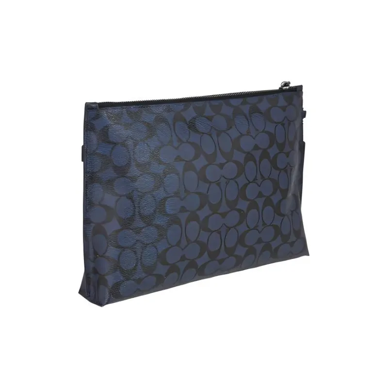 COACH Academy PVC Messenger Bag Clutches Large Size Men's Dark Blue-1