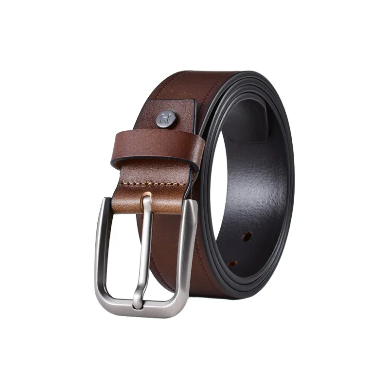 HLA Cow Leather Leather Belts Men's Width 3.75cm-0