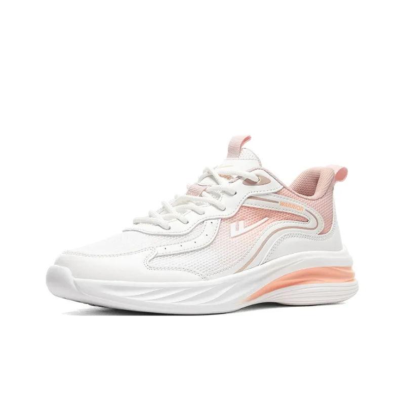 Warrior Rebound Wear Resistant Lightweight Breathable Low Top Casual Running Shoes Women's White Purple Pink-1