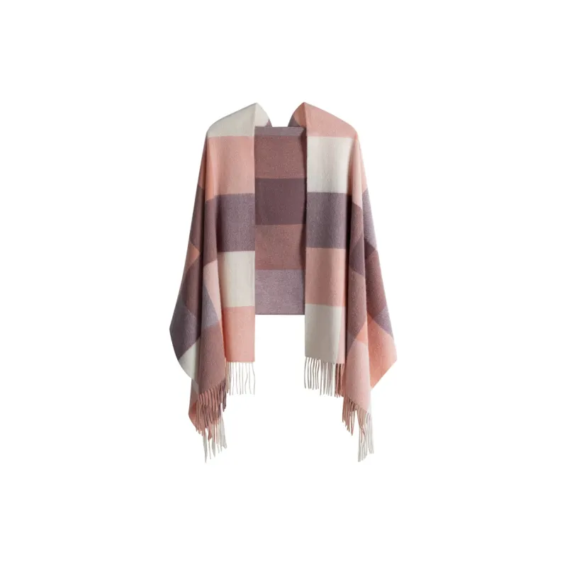 VANESSA HOGAN 100% Australian Wool Plaid Plush Yarn Shawl Cloak Unisex-14
