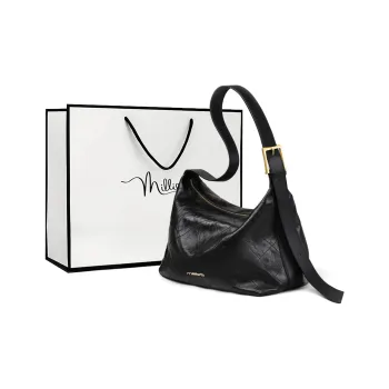 MILLIE'S Cow Leather With Synthetic Leather Underarm Shoulder Bag Tote Regular Women's Black