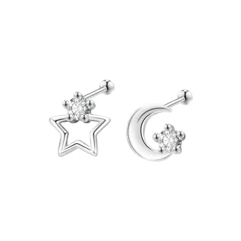 MIDNIGHT MOMENT S999 Silver Stud Earrings Women's